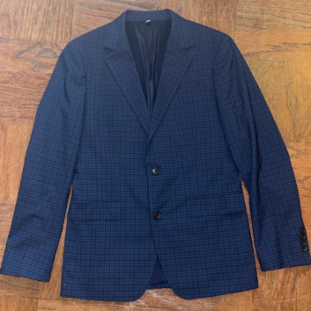 Bonobos Dark Blue Checkered Blazer